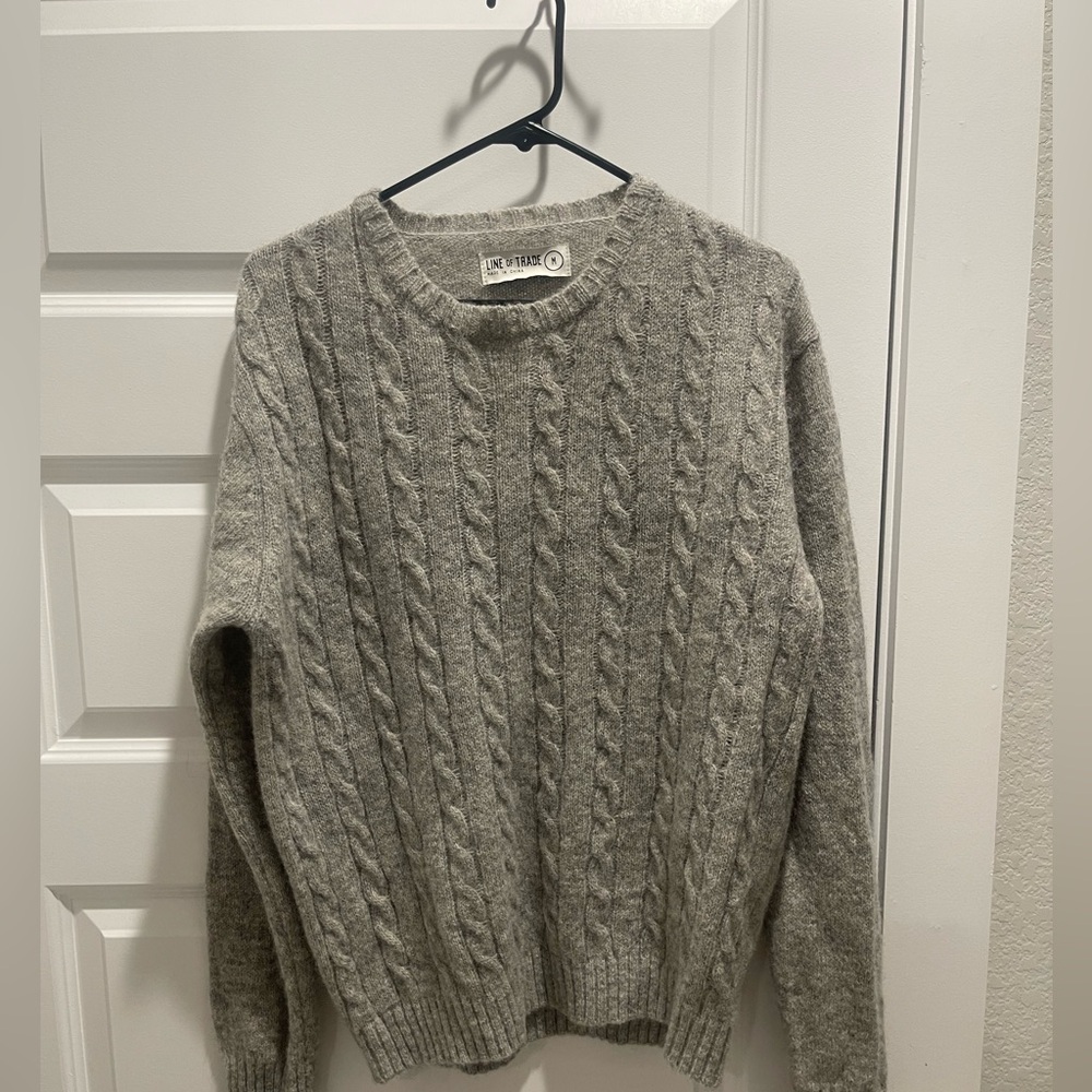 Line of Trade Men’s Gray The Mariner Shetland Wool Sweater Medium - Picture 3 of 8